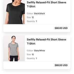 Lululemon swiftly, relaxed, short sleeve shirt size 12.